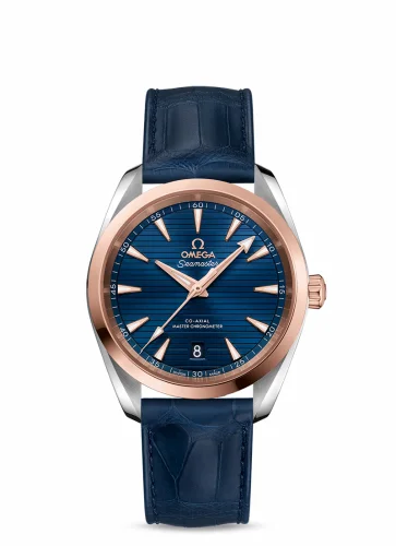 Omega Seamaster Aqua Terra 150M Master Chronometer 38 Stainless Steel / Sedna Gold / Blue / Alligator 220.23.38.20.03.001 (22023382003001)